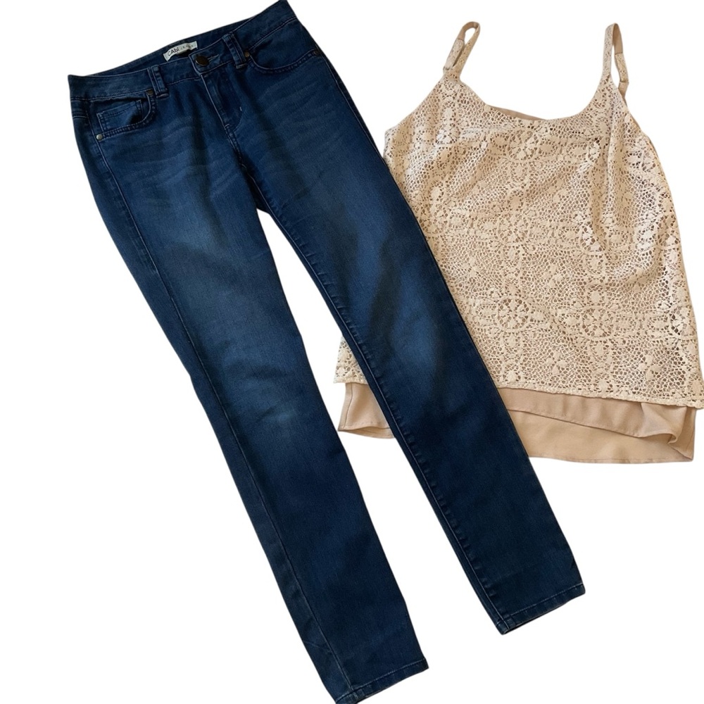 CAbi Straight Leg Blue Moon Indie Jean Style 514 Size 2